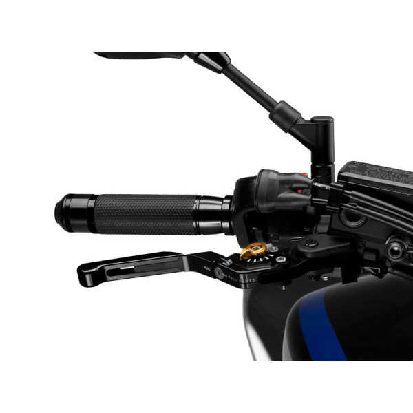 Puig Extendable Folding V3 Brake (Black Extender With Blue Selector) Gold